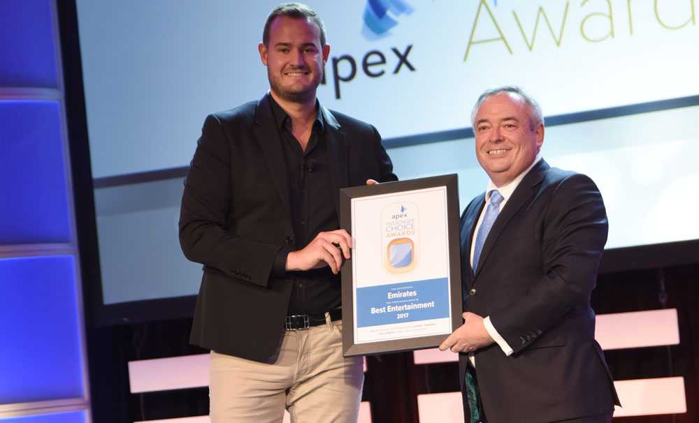 Emirates, 2017 APEX Passenger Choice Awards’da En İyi Eğlence Ödülünü Kazandı